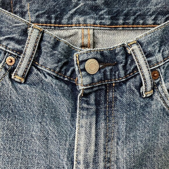 Levi's 505 Denim Shorts Mens 34 Walking Bermuda Distressed Jean - Picture 2 of 15